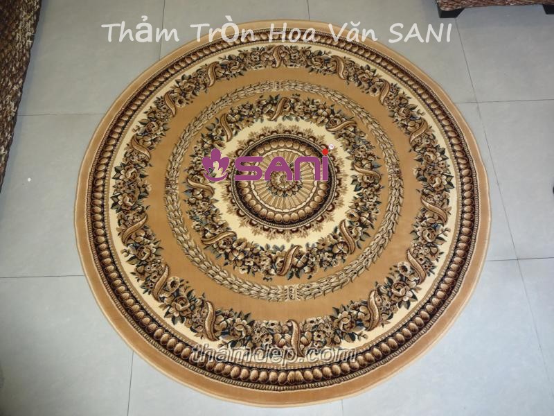 Thảm tròn trang trí phòng khánh tiết tham tron trang tri phong khanh tiet gold 7608 11