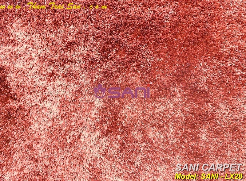 Thảm lông xù một màu xu red x28
