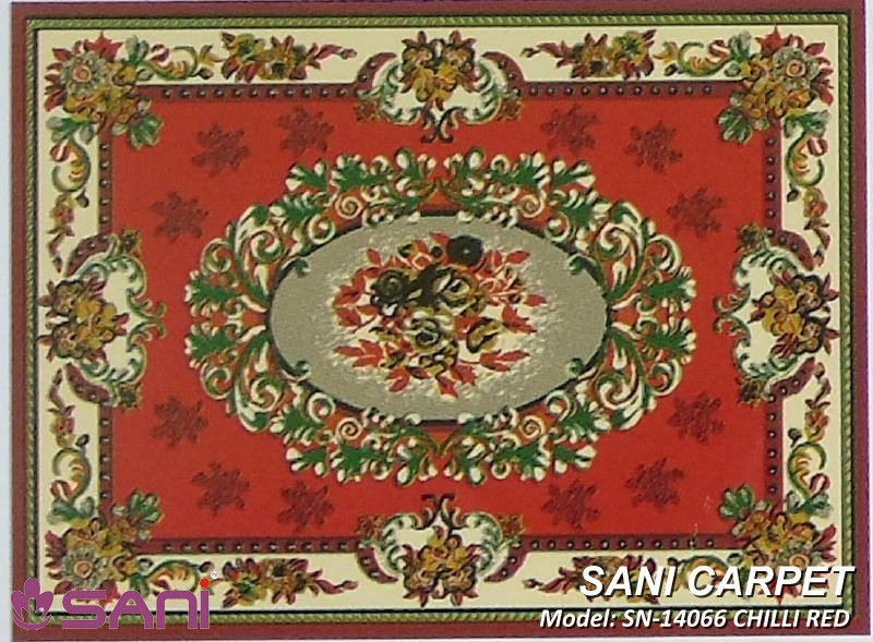 Thảm hoa văn giá rẻ Prie - SN tham hoa van gia re precle sani 14066 chilli red