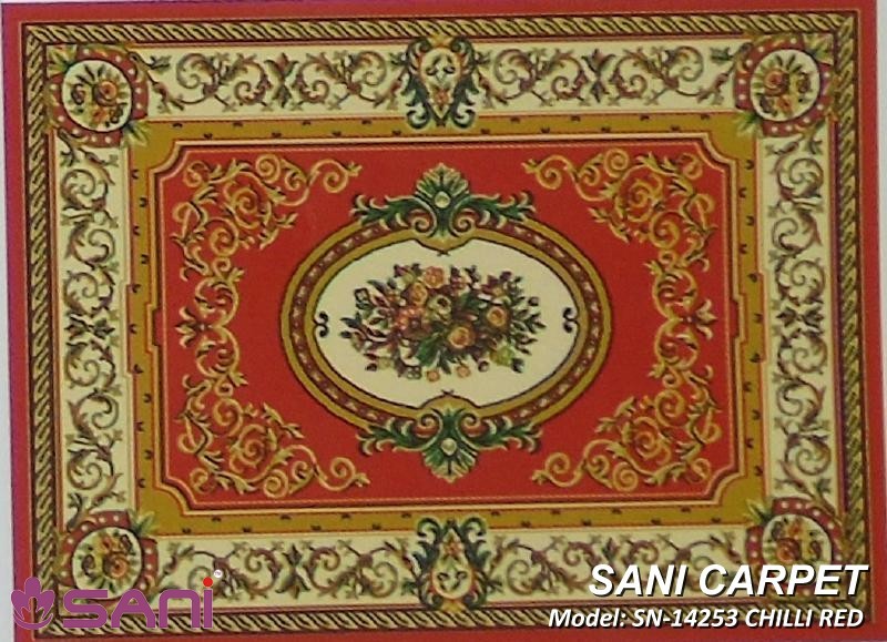 Thảm hoa văn giá rẻ Prie - SN tham hoa van gia re precle sani 14253 chilli red