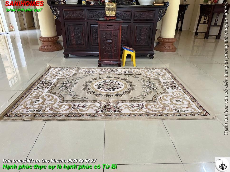 tham trai trang tri chan dien truoc ban tho duc phat 01